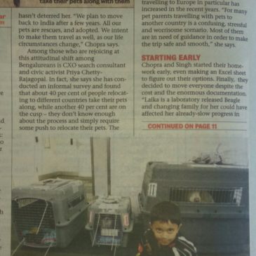 Pawsome featured in Bangalore Mirror